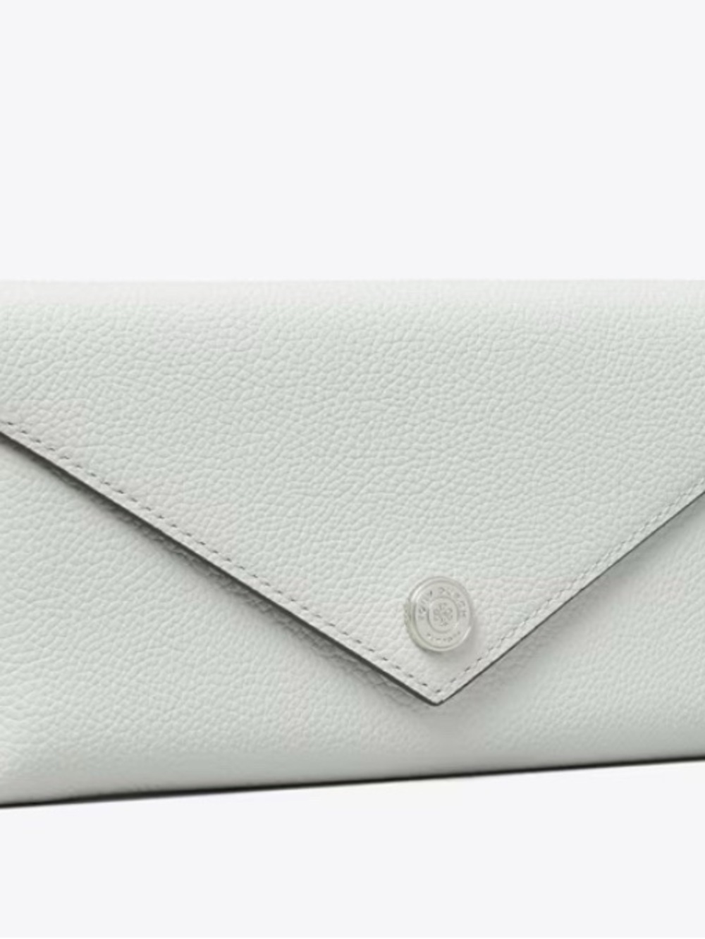 Tory Burch Gray PEBBLE ENVELOPE LONG WALLET Leather Monogram